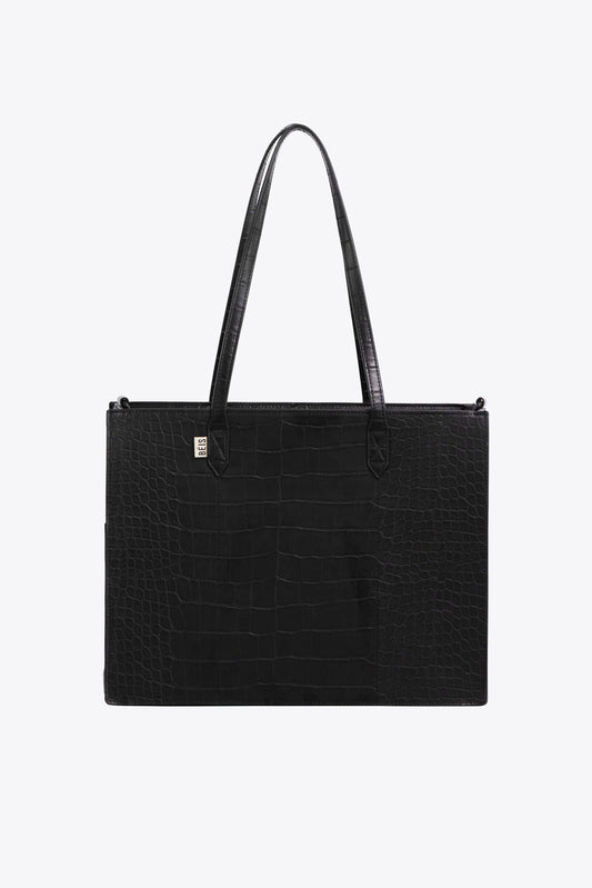 The Work Tote in Black Croc