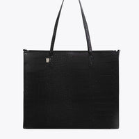 The Large Work Tote in Black Croc