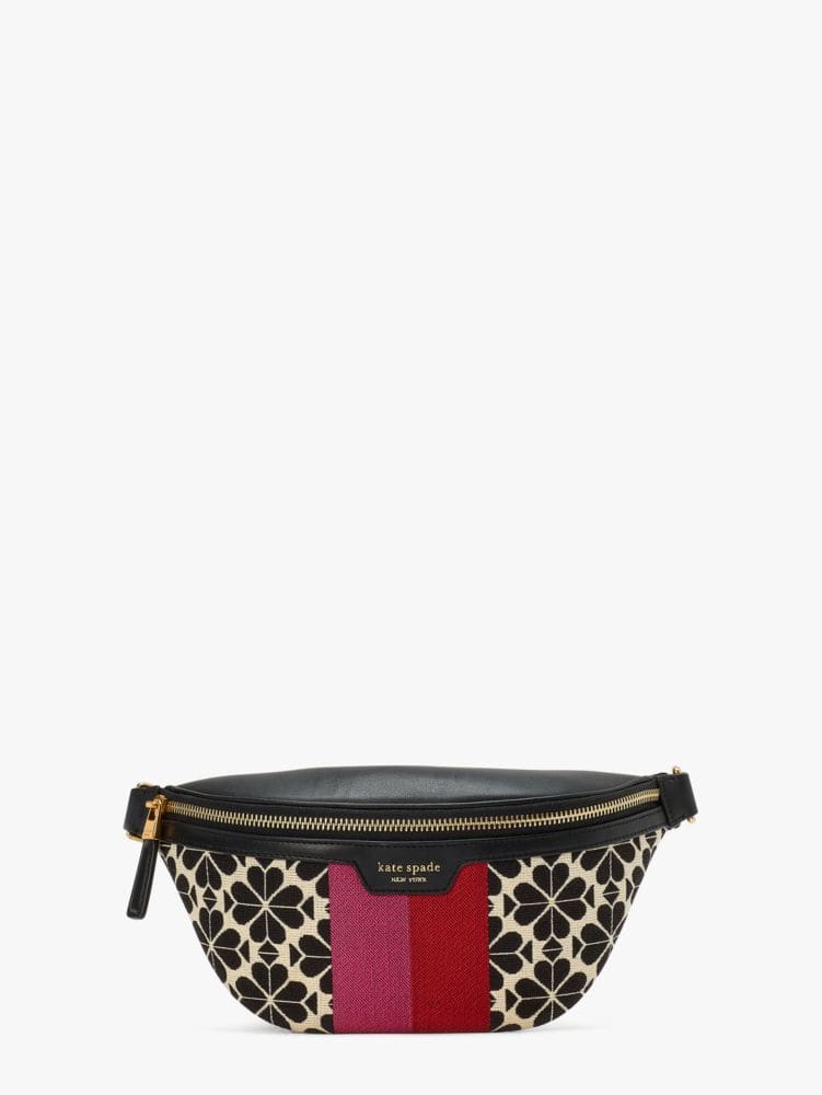 Spade Flower Jacquard Stripe Medium Belt Bag