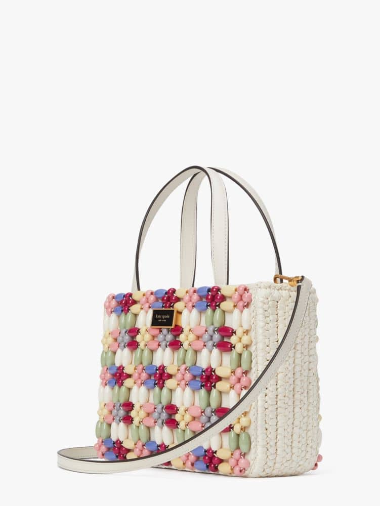 Sam Icon Beaded Raffia Small Tote