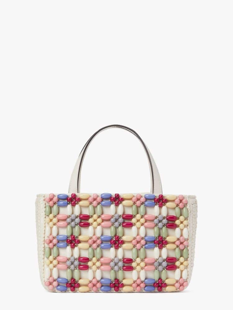 Sam Icon Beaded Raffia Small Tote