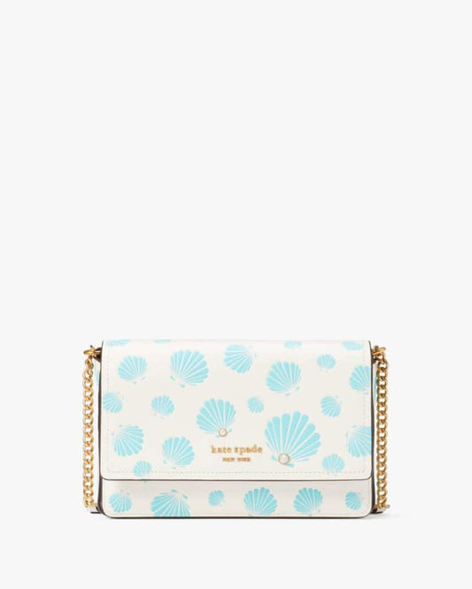 Morgan Seashell Embossed Flap Chain Wallet