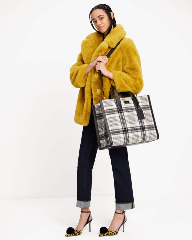 Manhattan Studio Plaid Large Tote