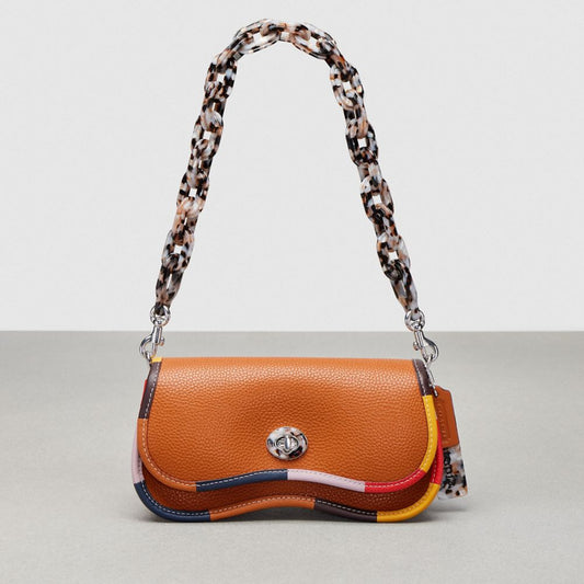 Wavy Dinky Bag In Coachtopia Leather With Colorful Binding