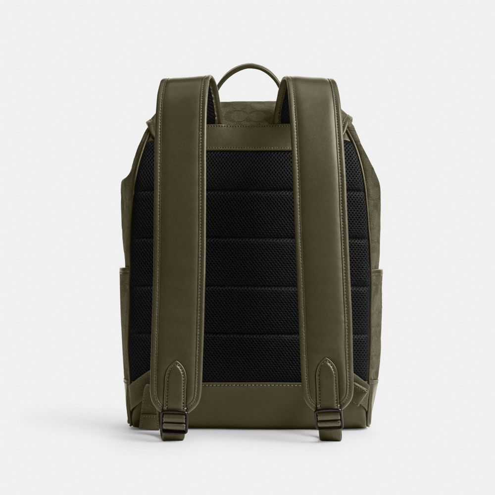 League Flap Backpack In Signature Canvas Jacquard