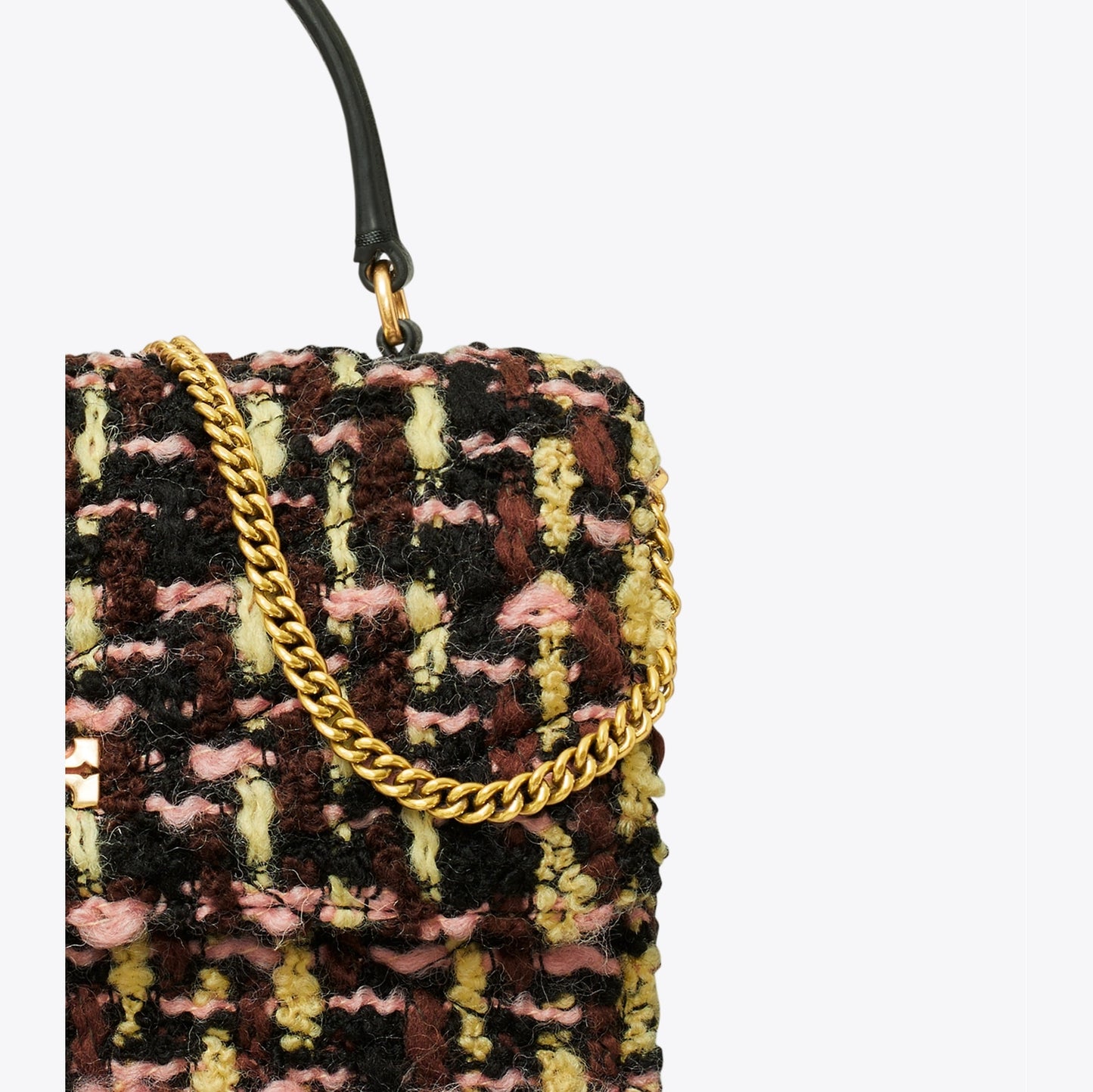 Mini Kira Tweed Top Handle Chain Wallet