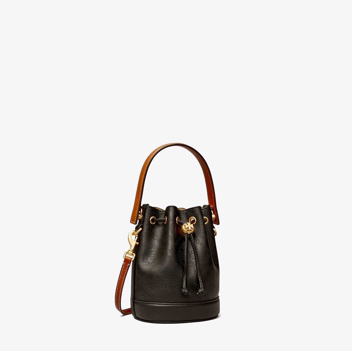 Mini T Monogram Perforated Leather Bucket Bag