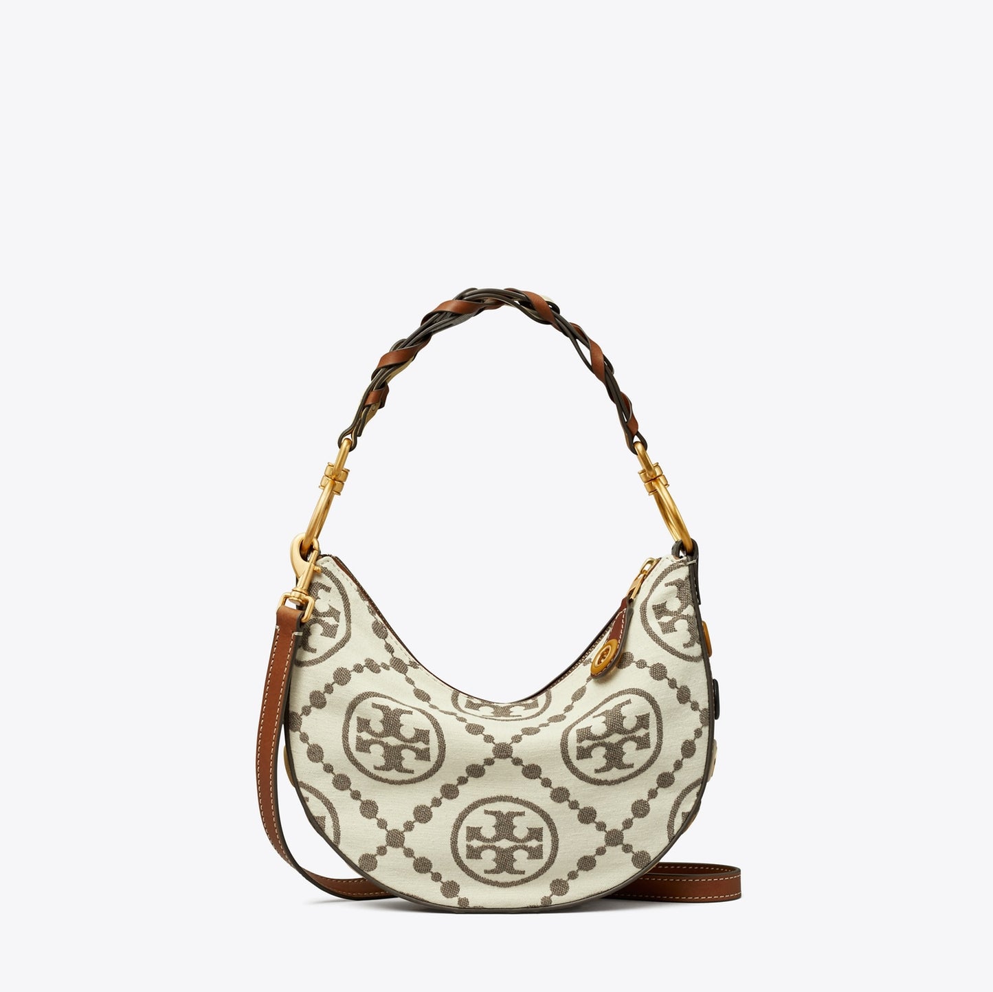 T Monogram Grommet Mini Crescent Bag