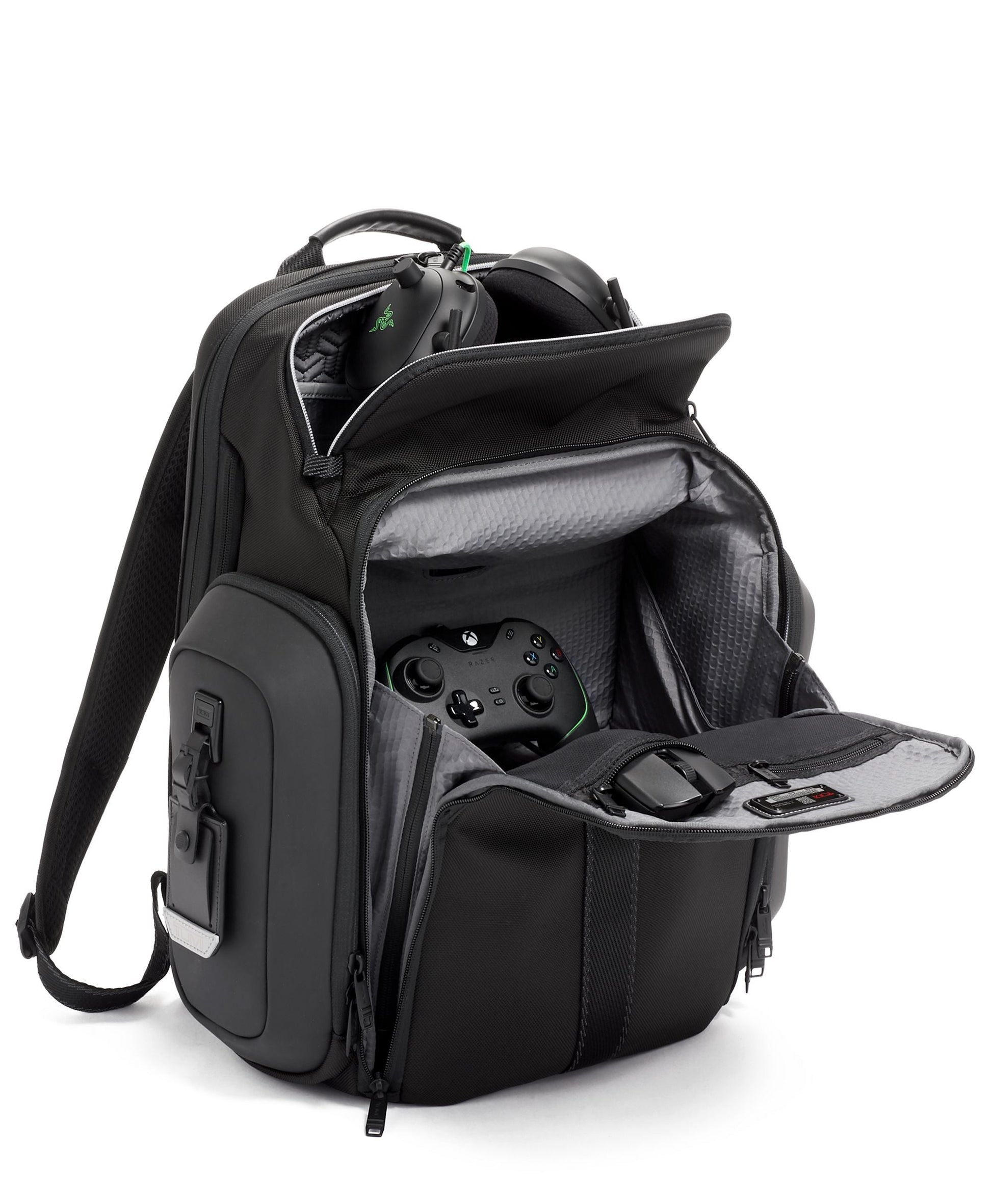 Backpack for 17" laptop headphones mouse padded storage