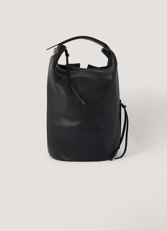 Convertible leather backpack bag that stands up