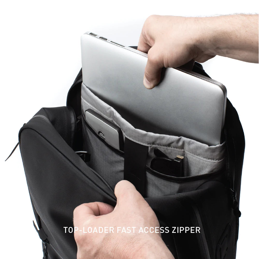 Waterproof minimalist backpack for laptop convertible with water bottle holder