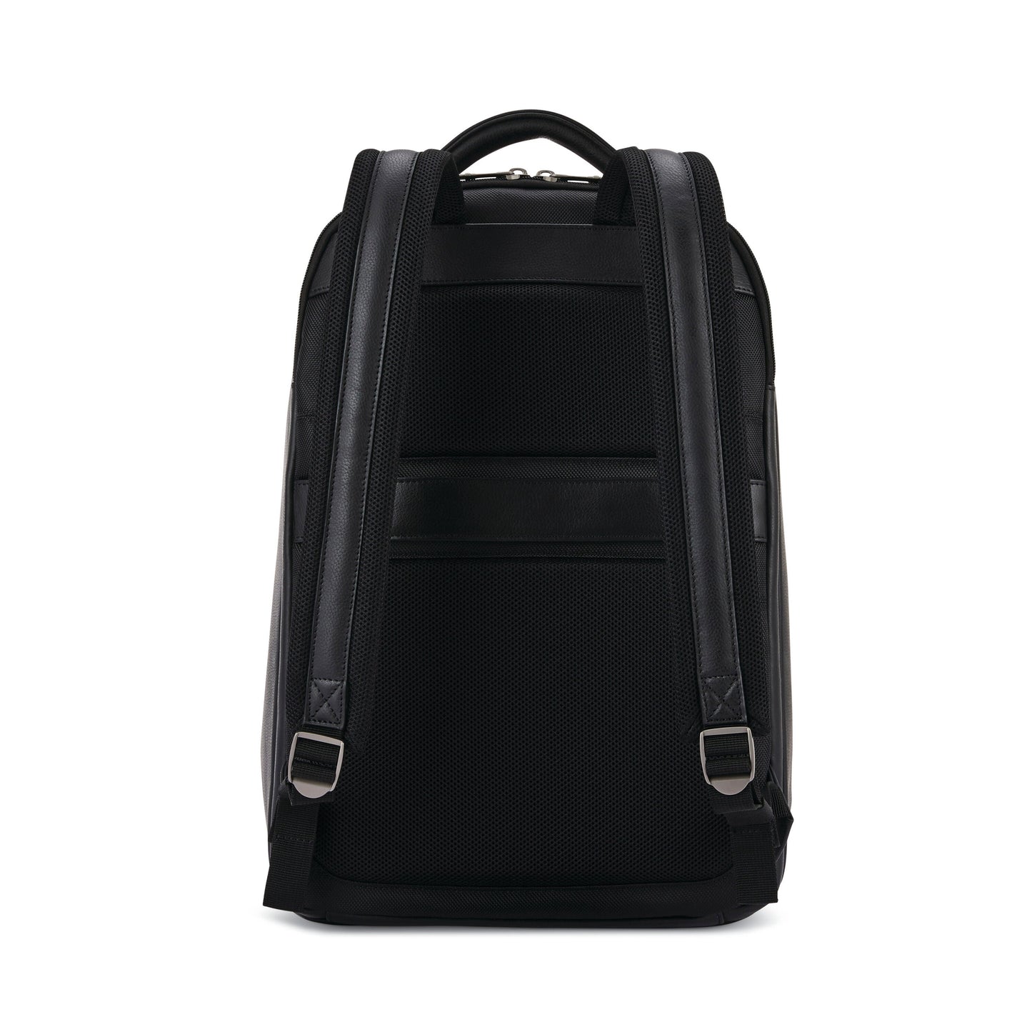 Leather backpack for business travel with separate laptop compartment