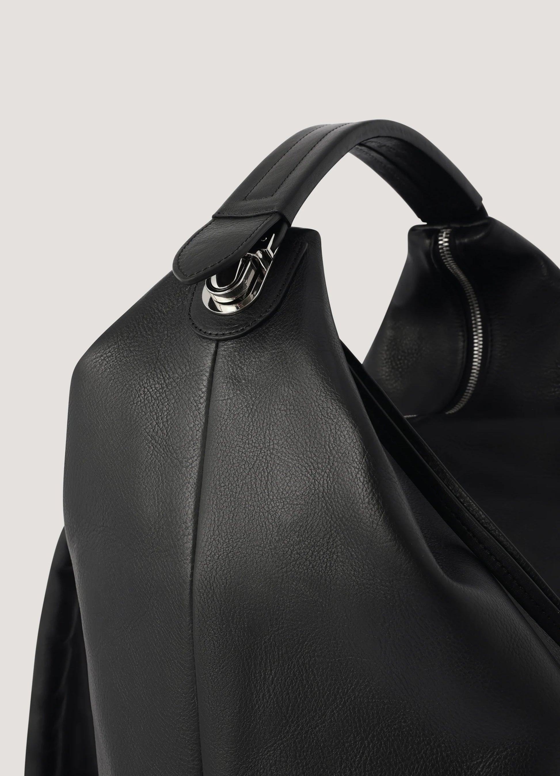 Convertible leather backpack bag that stands up